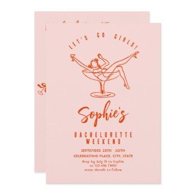 Funky Hand Drawn Scribble Retro Bachelorette Party