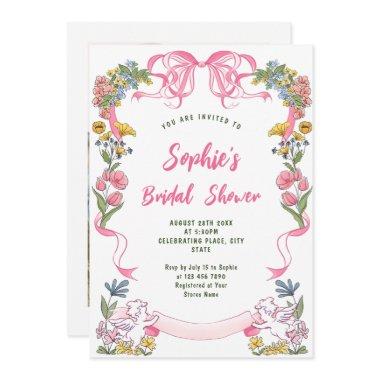 Funky Hand Drawn Scribble Retro Bridal Shower Invitations