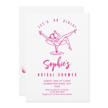 Funky Hand Drawn Scribble Retro Bridal Shower Invitations