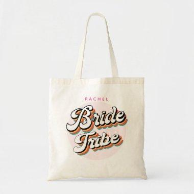 Funky Retro Vintage Bride Tribe Bridesmaid Tote Bag