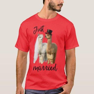 Funny Alpaca Bride and Groom Wedding T-Shirt
