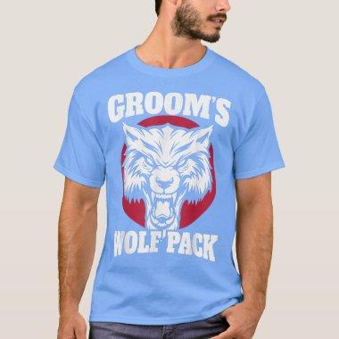 Funny Bachelor Party Grooms Wolfpack Wedding Party T-Shirt