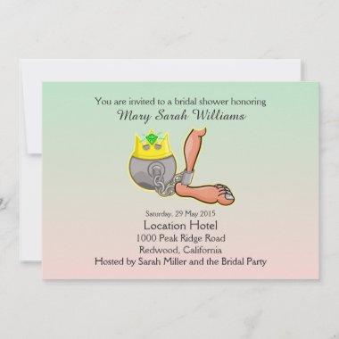 Funny Ball And Chain Bridal Shower Invitations