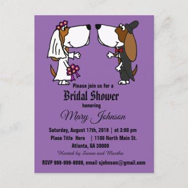 Funny Basset Hound Dog Wedding Invitation PostInvitations