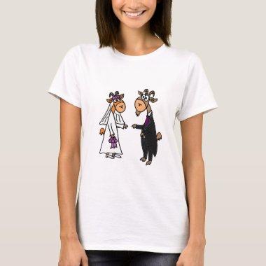 Funny Bride and Groom Goat Wedding T-Shirt