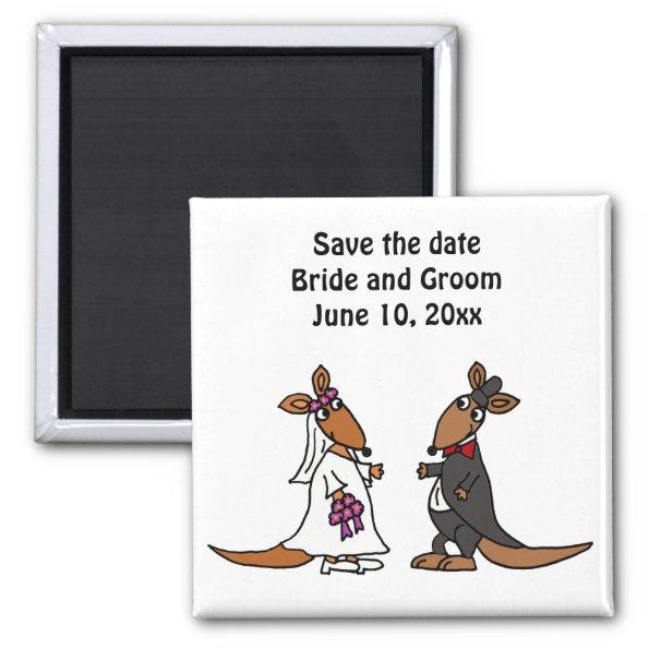 Funny Bride and Groom Kangaroo Wedding Design Magnet