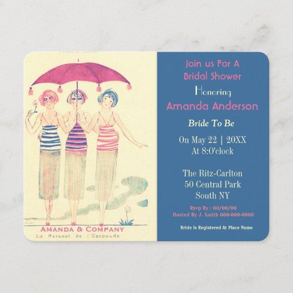 Funny bride and her woman friends Invitations