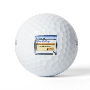 Funny Bride & Groom Gift for Bachelor Party Humor Golf Balls