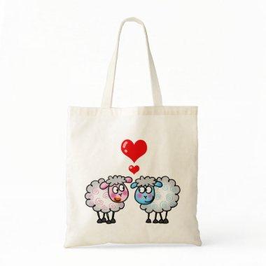 Funny cartoon sheeps, Wedding couple Tote Bag