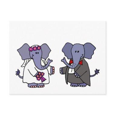 Funny Elephant Bride and Groom Wedding Design Post