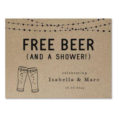 Funny Free Beer and a Shower Welcome Sign