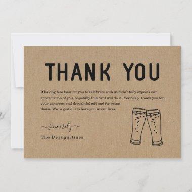 Funny Free Beer Thank You Invitations