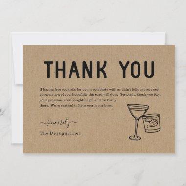 Funny Free Cocktails Thank You Invitations