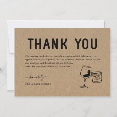 Funny Free Drinks Thank You Invitations