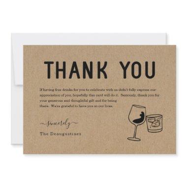 Funny Free Drinks Thank You Invitations