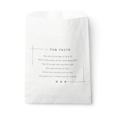 Funny, fun facts minimalist wedding favor bag