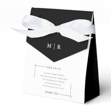 Funny, fun facts minimalist wedding favor boxes