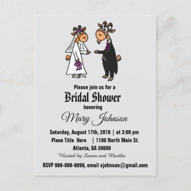 Funny Goat Bride and Groom Bridal Shower Invitation PostInvitations