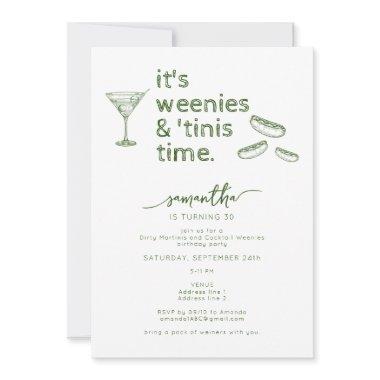 Funny Green Weenies & Tinis Martini Birthday Party