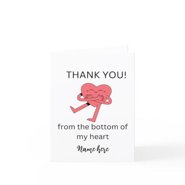 Funny Heart Thank you , Wedding Thanks