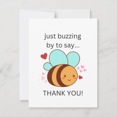 Funny Just Buzzing By To Say Thank You, Cute Bee  RSVP Card