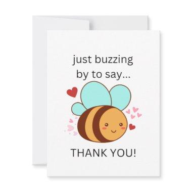 Funny Just Buzzing By To Say Thank You, Cute Bee  RSVP Card