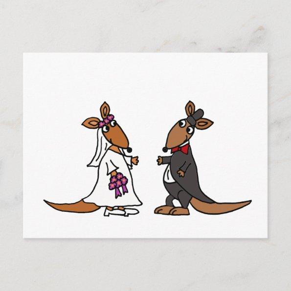 Funny Kangaroo Bride and Groom Wedding Design PostInvitations