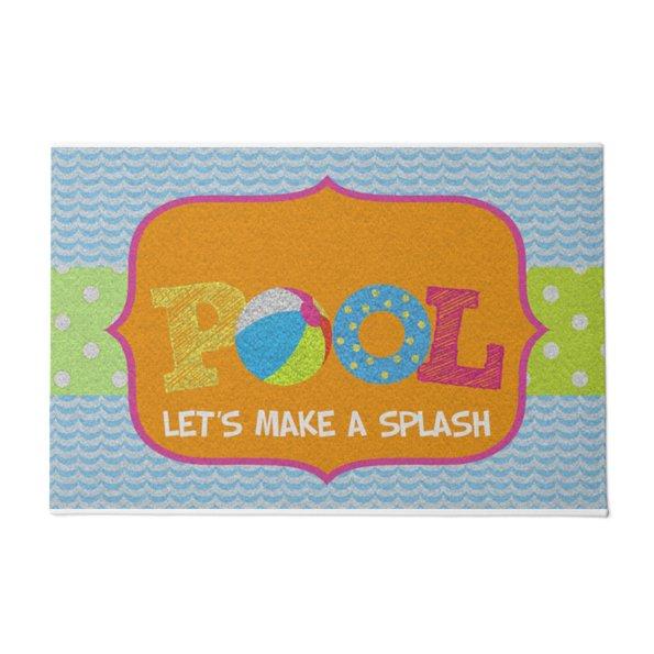 Funny Let's Make A Splash Mat, Pool Decor Doormat