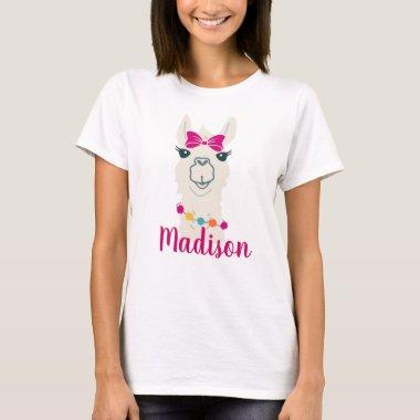Funny llama Queen T-Shirt For Girls