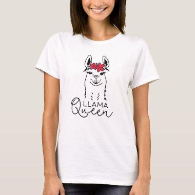 Funny llama Queen T-Shirt For Girls