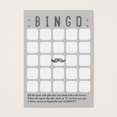 Funny Mustache 5x5 Grey Bingo