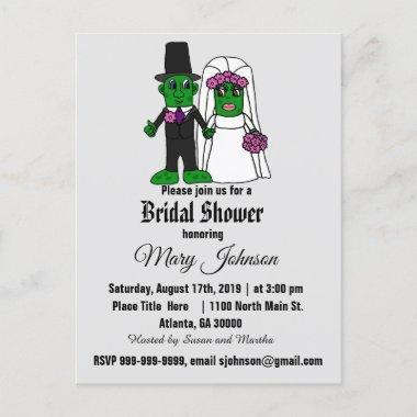 Funny Pickle Bride and Groom Bridal Shower Invitation PostInvitations