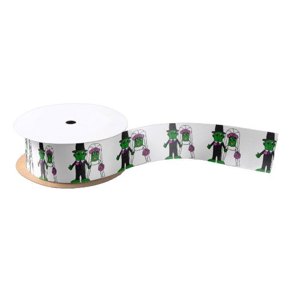 Funny Pickle Bride and Groom Ribbon