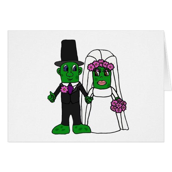 Funny Pickle Bride and Groom Wedding Art