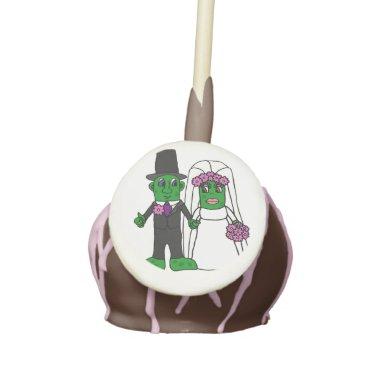 Funny Pickle Bride and Groom Wedding Cartoon Cake Pops