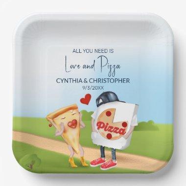 Funny Pizza Bridal Shower Paper Plates