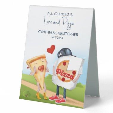 Funny Pizza Bridal Shower Table Tent Sign