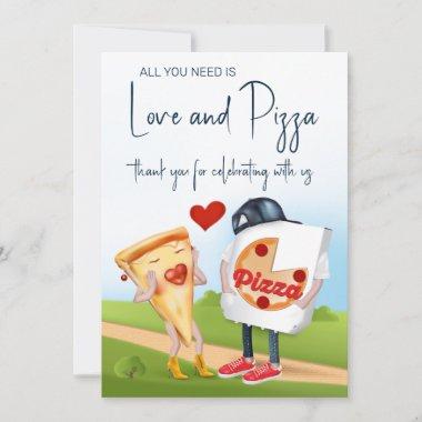 Funny Pizza Bridal Shower Thank You Invitations