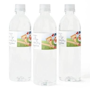 Funny Pizza Bridal Shower Water Bottle Label