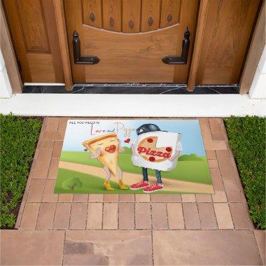 Funny Pizza Love Doormat