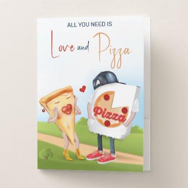 Funny Pizza Love Pocket Folder