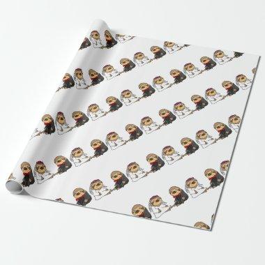 Funny Sloth Bride and Groom Wedding Wrapping Paper