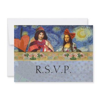 Funny Wedding RSVP Baroque Ornate Figurative