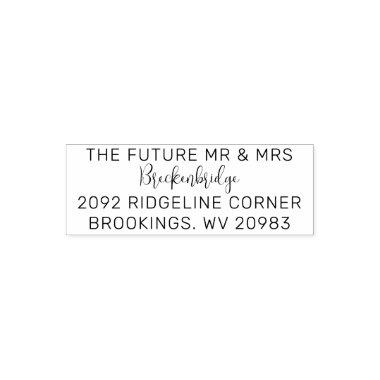 Future Mr Mrs Script Couples Return Address Self-inking Stamp