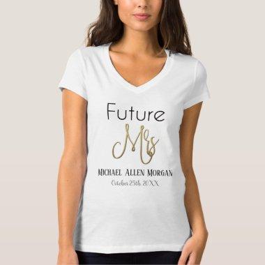 Future Mrs. Add Name and Date Personalized Bride's T-Shirt