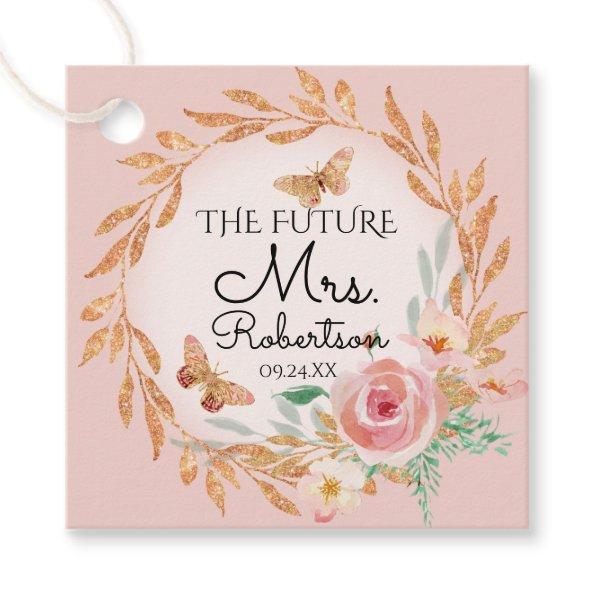 Future Mrs Blush Floral Bridal Shower Thank You Favor Tags