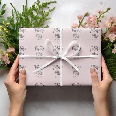 Future Mrs Blush Pink Bridal Shower Wrapping Paper