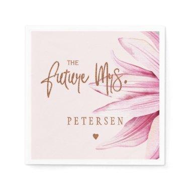 Future mrs blush pink watercolor  napkins