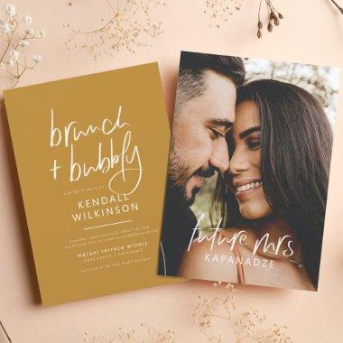 Future Mrs | Boho Mustard Bridal & Brunch Bubbly Invitations