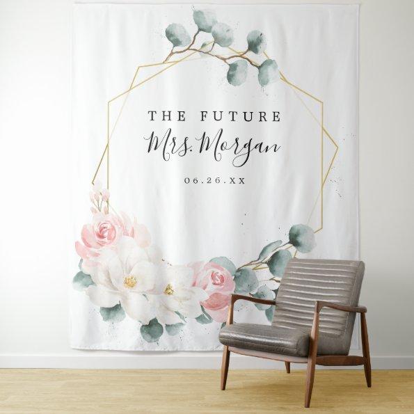 Future Mrs Bridal Shower Backdrop Greenery Floral